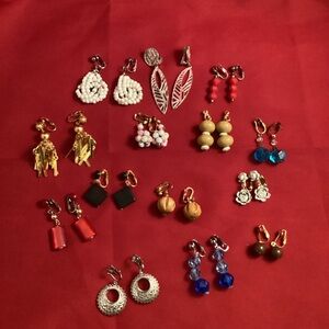 Dangle clip on earrings lot